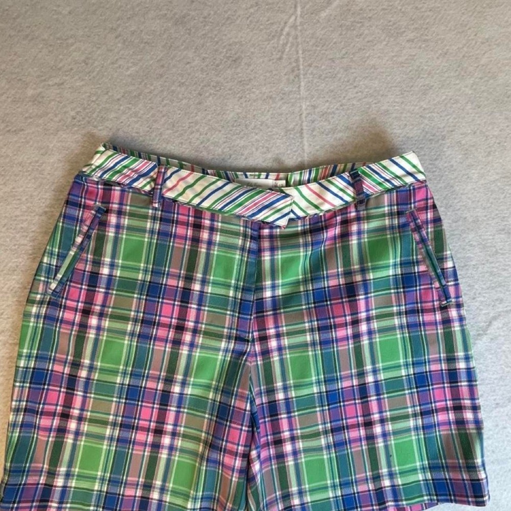 Lady Hagen green, pink, and blue plaid shorts size 12